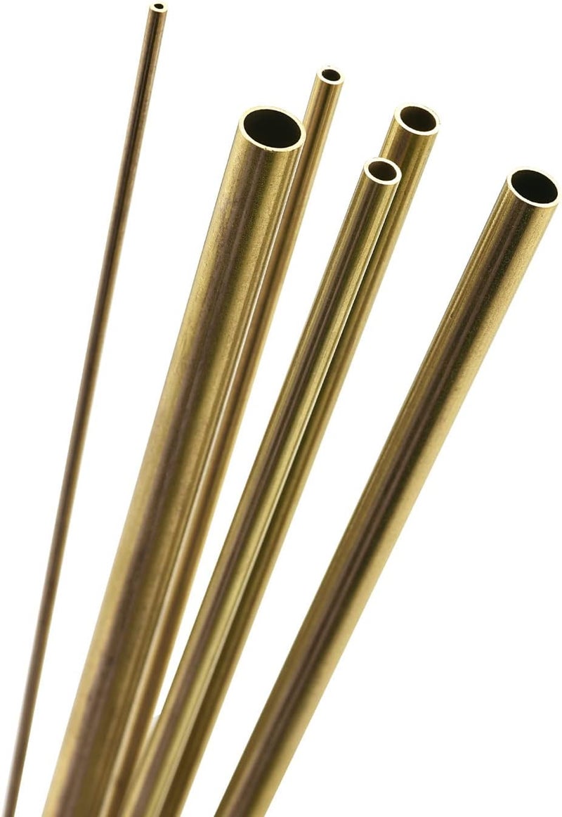 uxcell أنبوب نحاسي، 2 مم 3 مم 4 مم 5 مم 6 مم 7 مم OD × 0.5 مم سمك الجدار 200 مم طول أنبوب معدني، عبوة من 6 - Image 4